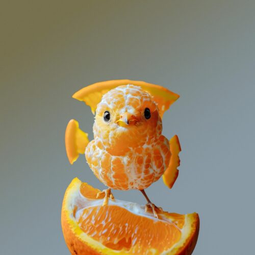Küken aus einer Orange